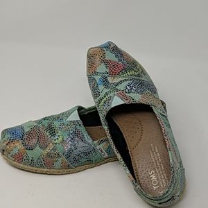 Tom Faux Leather Painted Snakeskin Shoes Size 8